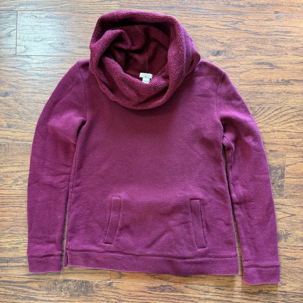 J. Crew Burgundy Cowl Neck Pullover Size Small